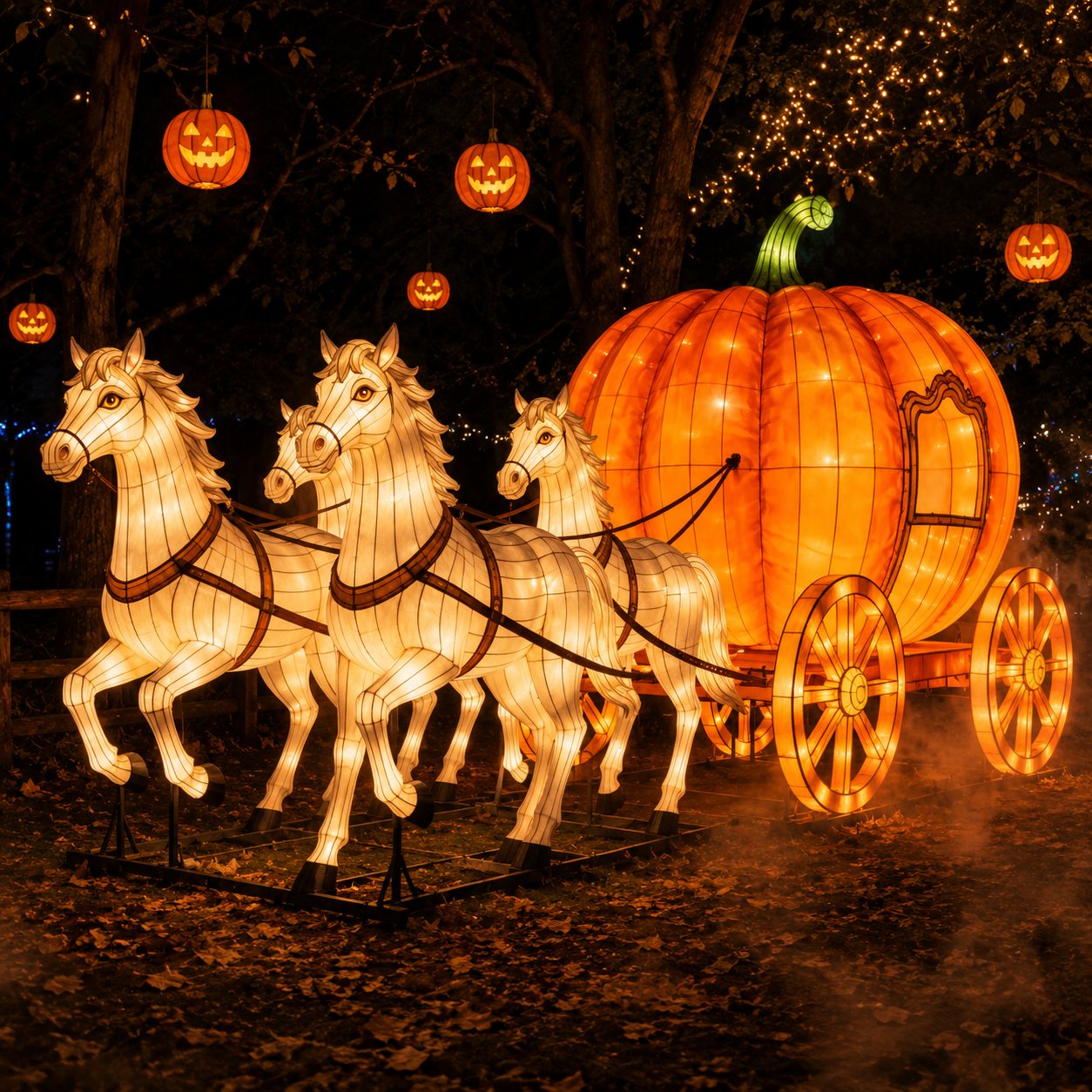 Pumpkin Carriage with Horse Team